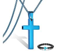 Breathing Anxiety Necklace for Men Cross Pendant Breathing Necklace for Anxiety Stress Relief Relaxation Mindfulness Meditation Men Women Anxiety Necklace Breathing with Inspirational Bible Verse