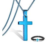 Breathing Anxiety Necklace for Men Cross Pendant Breathing Necklace for Anxiety Stress Relief Relaxation Mindfulness Meditation Men Women Anxiety Necklace Breathing with Inspirational Bible Verse