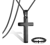 Breathing Anxiety Necklace for Men Cross Pendant Breathing Necklace for Anxiety Stress Relief Relaxation Mindfulness Meditation Men Women Anxiety Necklace Breathing with Inspirational Bible Verse