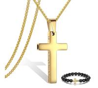 Breathing Anxiety Necklace for Men Cross Pendant Breathing Necklace for Anxiety Stress Relief Relaxation Mindfulness Meditation Men Women Anxiety Necklace Breathing with Inspirational Bible Verse