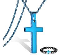 Breathing Anxiety Necklace for Men Cross Pendant Breathing Necklace for Anxiety Stress Relief Relaxation Mindfulness Meditation Men Women Anxiety Necklace Breathing with Inspirational Bible Verse
