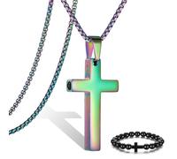 Breathing Anxiety Necklace for Men Cross Pendant Breathing Necklace for Anxiety Stress Relief Relaxation Mindfulness Meditation Men Women Anxiety Necklace Breathing with Inspirational Bible Verse