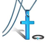 Breathing Anxiety Necklace for Men Cross Pendant Breathing Necklace for Anxiety Stress Relief Relaxation Mindfulness Meditation Men Women Anxiety Necklace Breathing with Inspirational Bible Verse