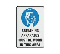 Breathing Apparatus Must Be Worn In This Area 12 X 8 Inches Aluminum Sign - Uv Protected, Waterproof, Weatherproof And Fade Resistant - 4Pre-Drilled Holes