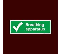Breathing Apparatus Plastic Sign with 4 Pre-Drilled Holes (FAID2) - First Aid, Box, Eye Station, Aider, Spill, located