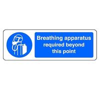 Breathing Apparatus Required Beyond This Point - safety sign - 3mm Aluminum Dibond for indoor/outdoor usage (300mm x 100mm) 5m Viewing Distance.