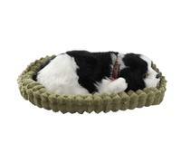 Breathing Dog Stuffed Animal - Rhythmic Motion Sleep Aid, Soothing Puppy Toy Grey, 26x10x20cm Dimensions,Realistic Respiratory Movement, Plush ABS Fabric For Bedtime Travel Car