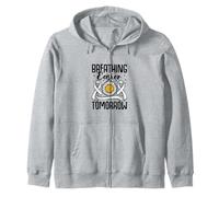 Breathing Easier Tomorrow - Lung cancer awareness Zip Hoodie