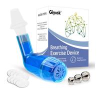 Breathing Exercise Device for Lungs, Mucus Removal Flutter, Flutter Valve Mucus Removal Device with A Set of Accessories, Breathing Trainer for Lung Cleanse(Blue)