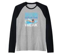 Breathing is for The Weak Funny Swimming Swim Swimmer Raglan Baseball Tee