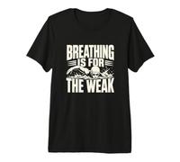 Breathing is for The Weak One Ink Swimming Slogan Premium T-Shirt
