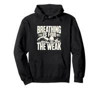 Breathing Is For The Weak One Ink Swimming Slogan Pullover Hoodie