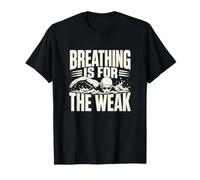 Breathing is for The Weak One Ink Swimming Slogan T-Shirt