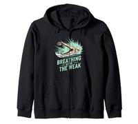 Breathing Is For The Weak Swimming Humor Zip Hoodie