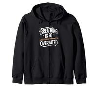 Breathing Is So Overrated Funny Flute Band Flutist Zip Hoodie