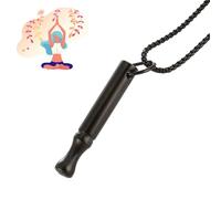 Breathing Necklace, 1Pc Black Stress Relief Necklace, Metal Anxiety Necklace for Anxiety Stress Relief, Meditation, Breathing Exercises, Relaxation Gifts for Women
