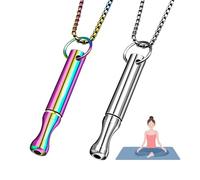 Breathing Necklace,2 PCS Anxiety Necklace,Stainless Steel Portable Stress Relief Necklace,Stress Relief Necklaces for Meditation,Anxiety Relief,and Exercis Gift(Silver,Colorful)