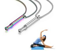 Breathing Necklace,2 Pcs Stainless Steel Anxiety Necklace,Anxiety Necklace Breathing Relief for Adults for Clam Down(Color+Sliver)
