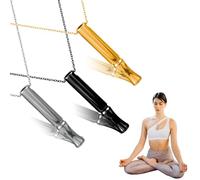 Breathing Necklace 3 Pcs Anxiety Relief Necklace,Stainless Steel Stress Relief Whistle Necklaces,Portable Breath Inhaler Lanyard for Meditation,Relaxation,Breathing Exercises,Gift for Women & Men
