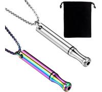 Breathing Necklace, 3PCS Portable Fidget Breathing Set With 2 Yoga Breathing Necklaces and 1 bag, Exercises Necklace for Adult Meditation Accessories, for Christmas Valentines Gift (Silver, Colored)