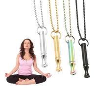 Breathing Necklace,4PCS Mindful Anxiety Whistle Breathing Necklace, with Resistance for Breathing Exercises, Portable Deep Breathing for Men Women Meditation