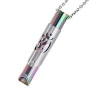 Breathing Necklace,Anti Anxiety Necklace,Relief Stress Aids Breathlace,Stainless Steel Breathe Yoga Symbol Whistle Breathlink Natural Breathless,for Adults Meditation(Colour)