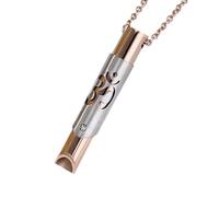 Breathing Necklace,Anti Anxiety Necklace,Relief Stress Aids Om Aum Breathlace,Stainless Steel Breathe Yoga Symbol Whistle Breathlink Natural Breathless,for Adults Meditation Stop Depression (Gold)