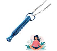 Breathing Necklace, Anxiety Necklace, Portable Stainless Steel Whistle Necklaces, Mindful Breathing Meditation Necklaces, Anxiety Gift for Women Men (Blue)