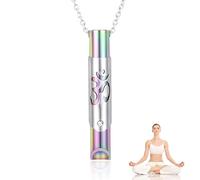 Breathing Necklace,Anxiety Relief Necklace,Mindful Breathlace Exercises Whistle Aids,Calm Carry,Anti-Anxietys Inhaler,Calms for Anxiety & Stress,Relax Gifts for Adults/Men/Women/ADHD,Yoga,Meditation
