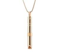 Breathing Necklace,Anxiety Relief Necklace,Necklaces Stress Breathlace Whistle,Holder Lanyard Mindful Meditation Stainless Steel Aids for Calming Breath Stop Anxiety Valentine Gift Women Men (Gold)