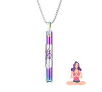 Breathing Necklace, Anxiety Relief Necklace, Stop Vaping Breath Link for Stress Relief & Calm Carry, Whistle Aids Air Inhaler for ADHD Yoga Meditation, Relax Gifts for Men Women (Colourful)