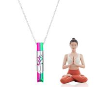 Breathing Necklace, Anxiety Relief Whistle Necklace Portable, Calm Carry for Anxiety Stainless Steel Necklaces, Deep Breathing Exercises Necklaces for Men Women Meditation Stress Relief, Colorful