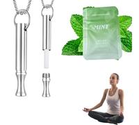 Breathing Necklace,Breathing Necklace with Resistance,Anxiety Breathing Necklace Accessory,Replaceable Air Breathlace Filter,Calms for Anxiety,Holiday Gifts for Fathers, Women and Men