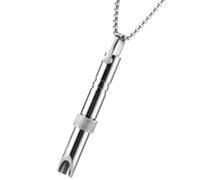 Breathing Necklace,Breathlace,Anxiety,Stress Relief Mindful,Anapana Whistle for Exercises Meditation,Breath,Anti-Anxiety Inhaler,Necklaces,Breathless,Calms,Relax Gifts for Adults/ADHD,Yoga,Steel Color