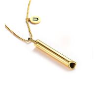 Breathing Necklace for Women and Men with Initial Pendant Anti Vape Metal Straw Breathwork Necklace Mindful Stress Breathing Necklace Fidget Jewelry for Quitting Smoking Anxiety Relief Items for Teens