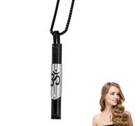 Breathing Necklace,Stainless Relief Anxiety Stress,Breath Aids Whistle Meditation Breathlace,Adjustable Anti-Anxiety Breathing-Necklace,for Adults Mens Teenagers Women Yoga Symbol Necklaces (Black)