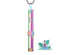 Breathing Necklace,Stop Stress & Anxiety Relief Breathlace Breath Whistle Shape Stainless Steel Necklaces,Breathlink Calm Carry Aids Inhaler,Breathnecklece for Adults Meditation Gifts (Colour)