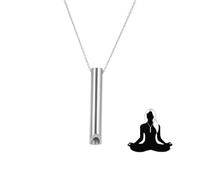 Breathing Necklace,Stress Relief Necklaces,Breathlace Whistle Device Stop stainless steel Aids,holder Lanyard for Calming Breath Anxiety Meditation Therapy Gift Women Men Christmas Valentine Birthday