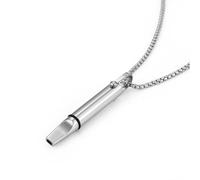 Breathing Necklace with Filter Cotton - Mindful Breathing Aid for Anxiety Relief,Relaxation & Focus, Stainless Steel Meditation Jewelry (Necklace, Silver)