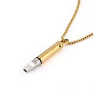 Breathing Necklace with Filter Cotton - Mindful Breathing Aid for Anxiety Relief,Relaxation & Focus, Stainless Steel Meditation Jewelry (Necklace, Gold)