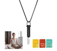 Breathing Necklace with Resistance, Anxiety Breathing Necklace, Filter Natural Essential Oil, Flat Mouth Stress Anxiety Relief Chain for Adults