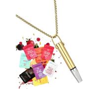 Breathing Necklace with Resistance, Anxiety Breathing with Filter Vape Necklace, Breathing Necklaces with Resistance Filter, Anxiety Relief Breathing Meditation Necklaces for Men Women (Gold)