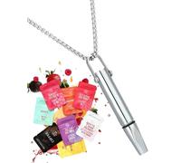 Breathing Necklace with Resistance, Anxiety Breathing with Filter Vape Necklace, Breathing Necklaces with Resistance Filter, Anxiety Relief Breathing Meditation Necklaces for Men Women (Silver)