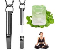 Breathing Necklace with Resistance, Breathing Necklace for Anxiety Relief, Breathing Exercises, Meditation, Christmas Valentine's Day Birthday Gift for Father, Women, Men