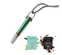 Breathing Necklace with Resistance,Breathlace with Fruit Flavour Cotton Core,Portable Breathing Necklace with Air Filter for Relaxation (D, Coffee and Mint)