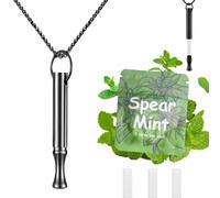 Breathing Necklace with Resistance Filter - Anti Anxiety Stress Relief Breathing Necklace for Calms Panic Attacks Deep Breathing Exercises Mindfulness Jewelry for Women Men