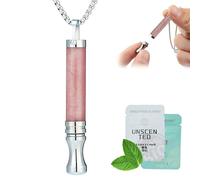 Breathing Necklace with Resistance Filter, Anxiety Relief Necklaces, Tiger Eye Stone Breathlace, Portable Deep Breathing Meditation Aids for Men & Women (B)