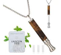 Breathing Necklace with Resistance, Flavoured Air Breathe Necklace Wooden Breathlace for Anxiety Relief, Stress Reduction & Mindfulness for Adults at Work, Travel and Relaxation