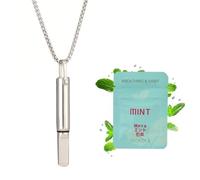 Breathing Necklace with Resistance, New 5X20 Pro Flavoured Air Breathlace with Filter Natural Essential Oil Breathing Necklace Stress Anxiety Relief Chain for Adults