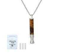Breathing Necklace with Resistance, Stress & Anxiety Relief for Adults, Natural Stone Stainless Steel Pendant, Breathing Exercises, Meditation, Calms for Anxiety